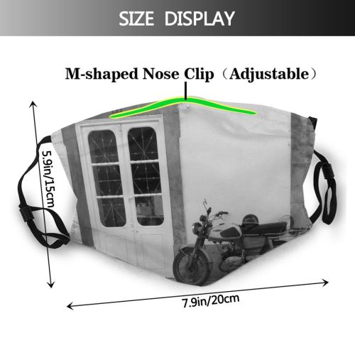 yanfind Motor Vehicle Motorcycles Portugal Motorcycle Cobbled Classic Street Life Wall Bike Door Dust Washable Reusable Filter and Reusable Mouth Warm Windproof Cotton Face