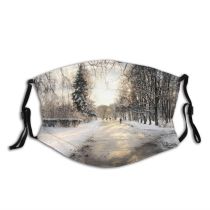 yanfind Winter Sky Christmas December Winter Natural Atmospheric Sun Landscape Sky Petersburg Snow Dust Washable Reusable Filter and Reusable Mouth Warm Windproof Cotton Face