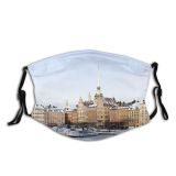 yanfind Capital Scandinavia Cities Journey Snow City Craft Sweden Architecture Stan Sky Stockholm Dust Washable Reusable Filter and Reusable Mouth Warm Windproof Cotton Face