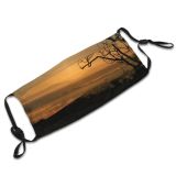 yanfind Lake Sunset Evening Dawn Tuscany River Backlit Scenery Mountains Sun Tree Trees Dust Washable Reusable Filter and Reusable Mouth Warm Windproof Cotton Face