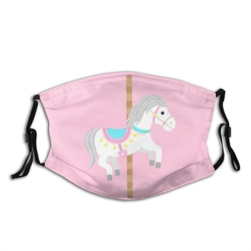 yanfind Carousel Funfair Isolated Go Carnival Cute Grey Pole Colorful Wheel Pastel Ride Dust Washable Reusable Filter and Reusable Mouth Warm Windproof Cotton Face