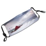 yanfind Ice Europe Wood Cabin Rorbu Solitude Lofoten Snow Islands Norway Beach Scenics Dust Washable Reusable Filter and Reusable Mouth Warm Windproof Cotton Face