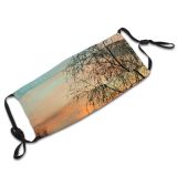 yanfind Winter Shades Sunset Afterglow Landscape Cloud Glow Sky Tree Branch Morning Natural Dust Washable Reusable Filter and Reusable Mouth Warm Windproof Cotton Face