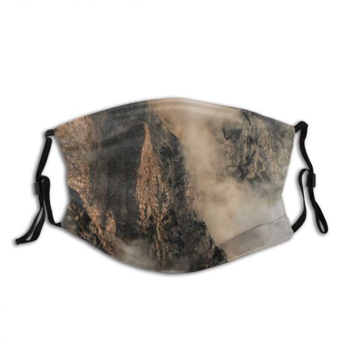 yanfind Idyllic Shot Footage Mountain Clouds Tranquil Drone Scenery Mountains Slovenia Misty Hazy Dust Washable Reusable Filter and Reusable Mouth Warm Windproof Cotton Face