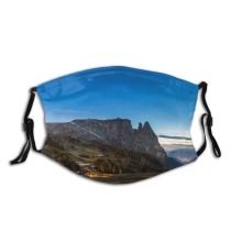 yanfind Idyllic Afterglow Golden Dawn Rock Geological Formations Coniferous Tranquil Geology Scenery Mountains Dust Washable Reusable Filter and Reusable Mouth Warm Windproof Cotton Face