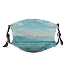 yanfind Idyllic Shore Oceanside Seaside Recreation Leisure Sea Clouds Beach Surf Tranquil Scenery Dust Washable Reusable Filter and Reusable Mouth Warm Windproof Cotton Face