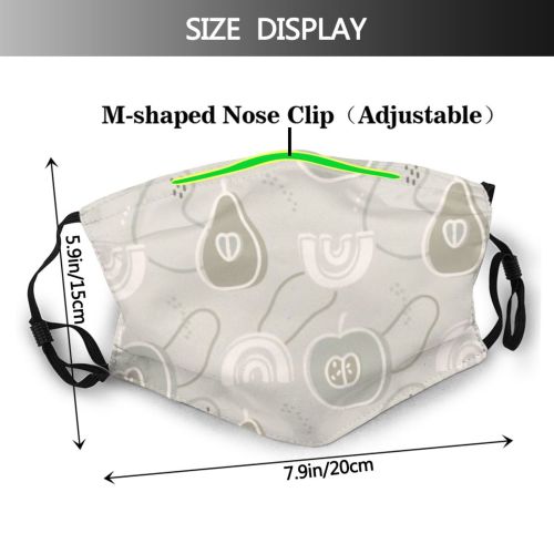 yanfind Abstract Garden Decor Fashion Cute Scrapbooking Seamless Trendy Dessert Pastel Design Sweet Dust Washable Reusable Filter and Reusable Mouth Warm Windproof Cotton Face