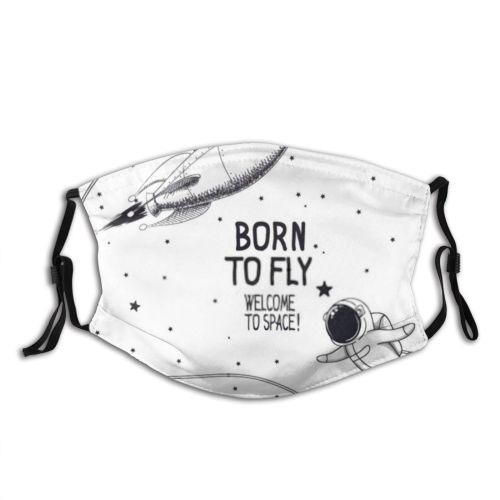 yanfind Adventure Childish Spaceman Cute Comic Cosmonaut Cosmic Infinity Spacewalk Child Galactic Deep Dust Washable Reusable Filter and Reusable Mouth Warm Windproof Cotton Face