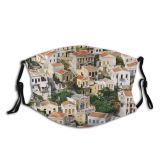 yanfind Neighbourhood Building Urban Greece Town City Settlement Architecture Classical Home Area Residential Dust Washable Reusable Filter and Reusable Mouth Warm Windproof Cotton Face