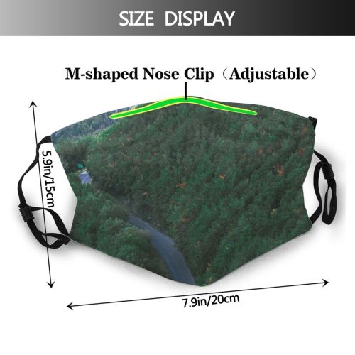yanfind Idyllic Untouched Foliage Woodland Wild Mountain Explore Road Highland Way Forest Silent Dust Washable Reusable Filter and Reusable Mouth Warm Windproof Cotton Face