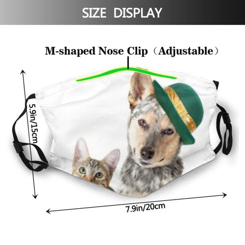 yanfind Isolated St Together Cat Irish Dog Celebrate Space Shot Pet Studio Closeup Dust Washable Reusable Filter and Reusable Mouth Warm Windproof Cotton Face