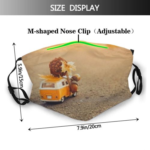 yanfind Bus Acorn Vacation Asphalt Machine Race Beautiful Child Season Street Trip Car Dust Washable Reusable Filter and Reusable Mouth Warm Windproof Cotton Face