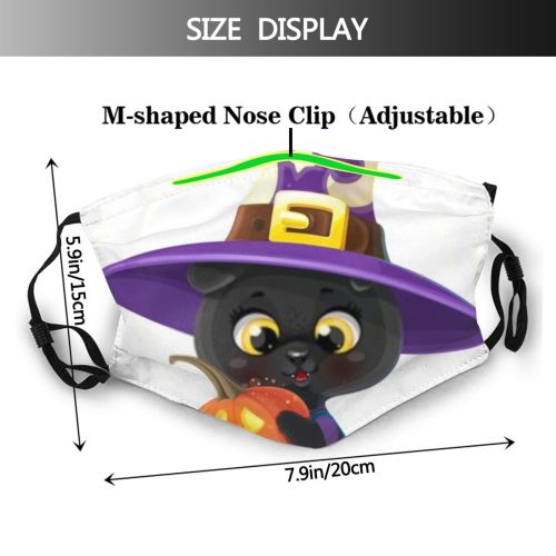 yanfind Horror Moon Fur Halloween Little Cat Cute Smiling Cheerful Lantern Autumn Magic Dust Washable Reusable Filter and Reusable Mouth Warm Windproof Cotton Face