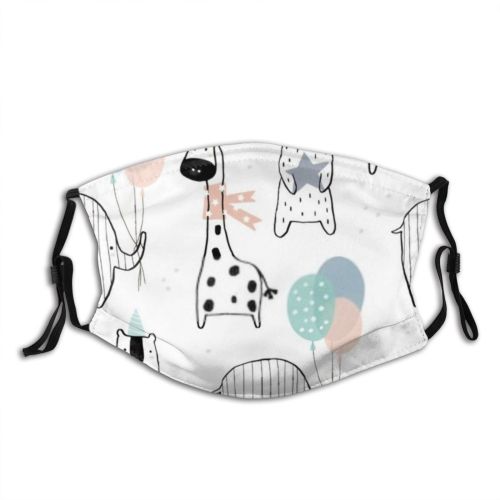 yanfind Childish Repeat Fabric Decoration Decorative Texture Bear Baby Party Design Doodle Seamless Dust Washable Reusable Filter and Reusable Mouth Warm Windproof Cotton Face