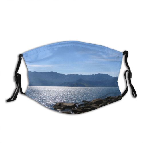 yanfind Highland Lake Sound Wilderness Coast Mountain Sky Ilha Island Beach Praia Paisagem Dust Washable Reusable Filter and Reusable Mouth Warm Windproof Cotton Face