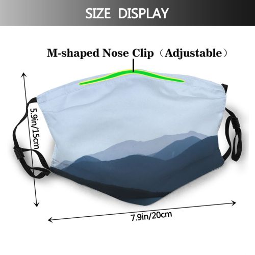 yanfind Idyllic Dark Landscape Lake Scenic Outdoors Scenery Silhouette Sky Mountains Dust Washable Reusable Filter and Reusable Mouth Warm Windproof Cotton Face