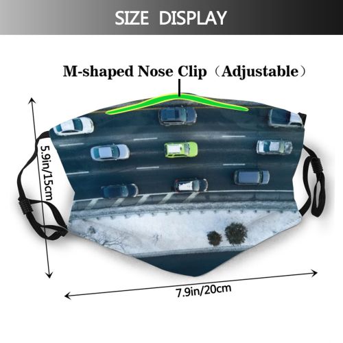 yanfind Ice Aerial Tree Snow Driving Road Traffic Above Travel Highway USA Car Dust Washable Reusable Filter and Reusable Mouth Warm Windproof Cotton Face