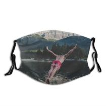 yanfind Lake Jump Landscape Daylight Outdoors Young Mountains Dive Recreation Dust Washable Reusable Filter and Reusable Mouth Warm Windproof Cotton Face