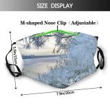 yanfind Winter Frozen Winter Natural Shore Landscape Ice Ice Branch Snow Tree Frost Dust Washable Reusable Filter and Reusable Mouth Warm Windproof Cotton Face