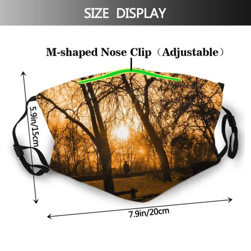 yanfind Sunset Sunlight Landscape Sky Tree Branch Morning Natural Light Evening Dust Washable Reusable Filter and Reusable Mouth Warm Windproof Cotton Face
