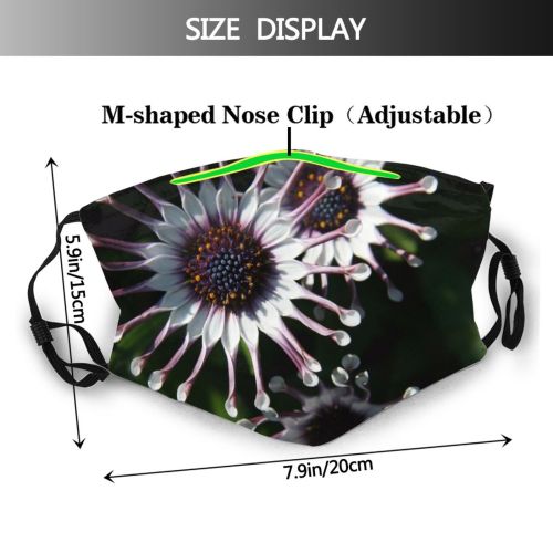 yanfind Flower Plant Wildflower Petal Flower Flowering Plants Family Passion Terrestrial Plant Botany Dust Washable Reusable Filter and Reusable Mouth Warm Windproof Cotton Face