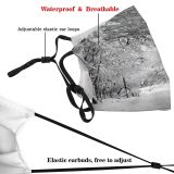 yanfind Winter Winter Natural Atmospheric Landscape Snow Road Tree Tree Frost Road Ozalj Dust Washable Reusable Filter and Reusable Mouth Warm Windproof Cotton Face