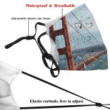 yanfind Infrastructure Transportation Golden Focus Gate Connection Clouds Bridge Urban River Modern Architecture Dust Washable Reusable Filter and Reusable Mouth Warm Windproof Cotton Face