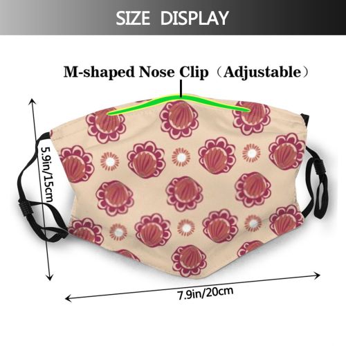 yanfind Abstract Romance Garden Elegant Childish Decor Artwork Cute Old Seamless Colorful Classic Dust Washable Reusable Filter and Reusable Mouth Warm Windproof Cotton Face