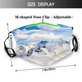 yanfind Idyllic Ice Glacier Frost Frosty Mountain Snowy Icy Clouds Panoramic Frozen Tranquil Dust Washable Reusable Filter and Reusable Mouth Warm Windproof Cotton Face