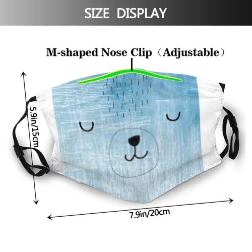 yanfind Chil Fun Kid Isolated Child Little Teddy Letter Art Decoration Bear Adventure Dust Washable Reusable Filter and Reusable Mouth Warm Windproof Cotton Face