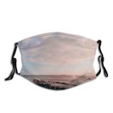 yanfind Idyllic Shore Cloudscape Oceanside Seaside Dawn Mountain Estoril Waves Sea Clouds Tranquil Dust Washable Reusable Filter and Reusable Mouth Warm Windproof Cotton Face