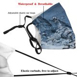 yanfind Ice Frosty Mountain Snowy Clouds Frozen Scenery Capped Altitude High Mountains Peak Dust Washable Reusable Filter and Reusable Mouth Warm Windproof Cotton Face
