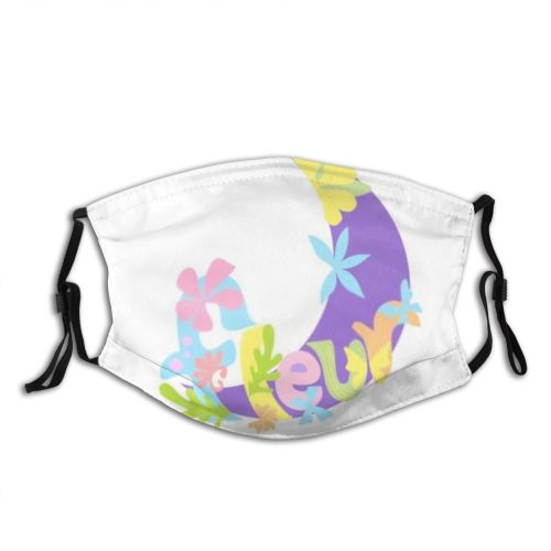 yanfind Butterfly Typographic Fleur Flower Art Cute Floral Typography Fantasy Colorful Design Sweet Dust Washable Reusable Filter and Reusable Mouth Warm Windproof Cotton Face