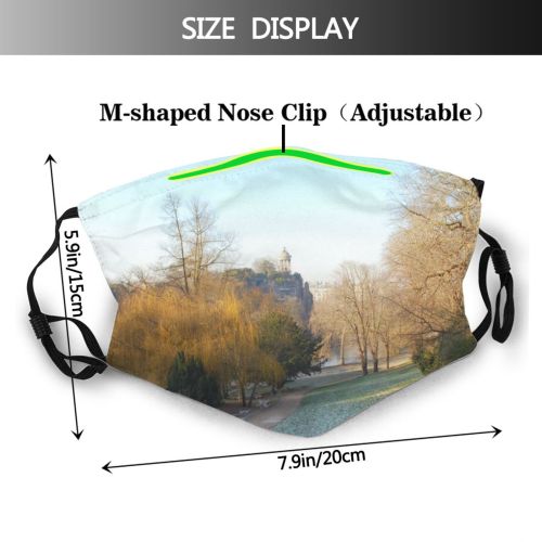 yanfind Winter Frozen Path Frost Freeze Morning Natural Winter Atmospheric Landscape Sky Paris Dust Washable Reusable Filter and Reusable Mouth Warm Windproof Cotton Face