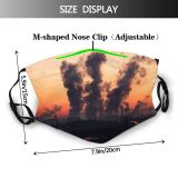 yanfind Industrial Factory Golden Sunset Steam Evening Dawn Exhaust Power Chimney Smog Sun Dust Washable Reusable Filter and Reusable Mouth Warm Windproof Cotton Face