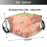 yanfind Isolated Farm Life Picture Pork Cute Colorful Heads Sow Design Bow Pigs Dust Washable Reusable Filter and Reusable Mouth Warm Windproof Cotton Face