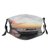 yanfind Cloud Transportation Sunset Beach Boat Sunset Galera Sky Vehicle Horizon Calm Morning Dust Washable Reusable Filter and Reusable Mouth Warm Windproof Cotton Face