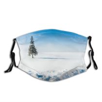 yanfind Hill Wide Landscape Coniferous Ishikari District Tranquility Polar Tree Satoyama Japan Snow Dust Washable Reusable Filter and Reusable Mouth Warm Windproof Cotton Face