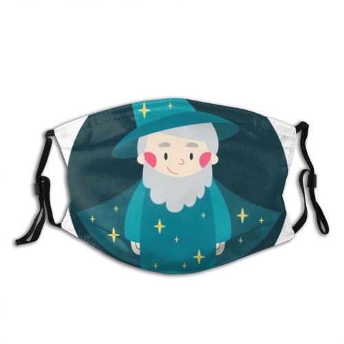 yanfind Isolated Smile Horror Moon Mystic Kind Halloween Wizard Cute Wonder Fantasy Old Dust Washable Reusable Filter and Reusable Mouth Warm Windproof Cotton Face