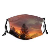 yanfind Night Sky Shadows Horizon Natural Beauty Sun Cloud Sunset Landscape Sky Afterglow Dust Washable Reusable Filter and Reusable Mouth Warm Windproof Cotton Face