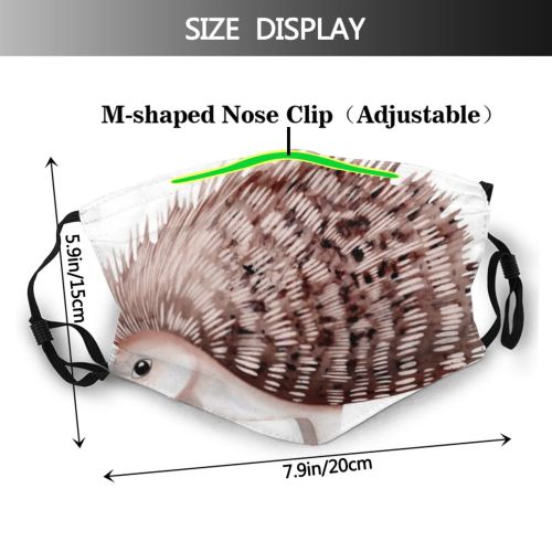 yanfind Isolated Safari Young Cute Wildlife Cheerful Baby Porcupine Pet Art Watercolor Forest Dust Washable Reusable Filter and Reusable Mouth Warm Windproof Cotton Face