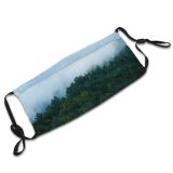 yanfind Idyllic Dawn Forest Tranquil Beautiful Misty Trees Hazy Murky Fog Foggy Woods Dust Washable Reusable Filter and Reusable Mouth Warm Windproof Cotton Face