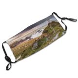 yanfind Guidance Dramatic Landscape Island Coastline Built Rural Scene Lighthouse Place Holy Ynys Dust Washable Reusable Filter and Reusable Mouth Warm Windproof Cotton Face