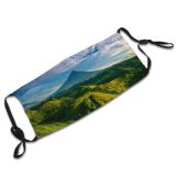 yanfind Idyllic Mountain Clouds Tranquil Scenery Beautiful Leaves Grass Trees Hills Outdoors Wilderness Dust Washable Reusable Filter and Reusable Mouth Warm Windproof Cotton Face