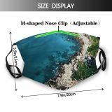 yanfind Idyllic Tropical Shore Vacation Amazing Calm Exotic Seaside Jungle Shoreline Wild Explore Dust Washable Reusable Filter and Reusable Mouth Warm Windproof Cotton Face