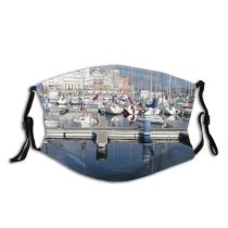 yanfind Marina Harbor Marina Boat Reflection Sky Vehicle Infrastructure Dock Boat Port Dust Washable Reusable Filter and Reusable Mouth Warm Windproof Cotton Face