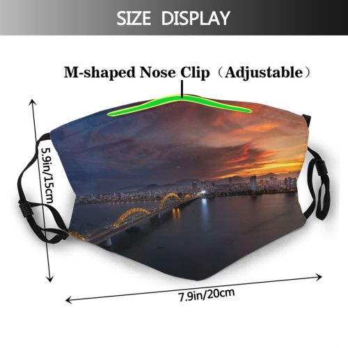 yanfind Idyllic Perspective Shot Transportation Sunset Downtown Dawn Sea Bridge Clouds Tranquil Drone Dust Washable Reusable Filter and Reusable Mouth Warm Windproof Cotton Face