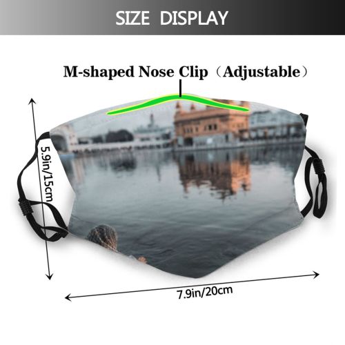 yanfind Lady Town Lake Structure Golden Sightseeing Pavement Faceless Saint Sikh Palace Unrecognizable Dust Washable Reusable Filter and Reusable Mouth Warm Windproof Cotton Face