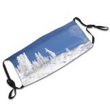 yanfind Frozen Sky Massif Winter Geological Mountain Sky Ice Snow Mountain Snowbird Tree Dust Washable Reusable Filter and Reusable Mouth Warm Windproof Cotton Face
