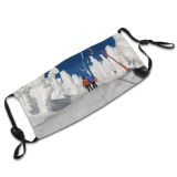 yanfind Winter Lanscapes Ski Winter Skiing Sport Geological Ice Resorts Recreation Snow Ski Dust Washable Reusable Filter and Reusable Mouth Warm Windproof Cotton Face